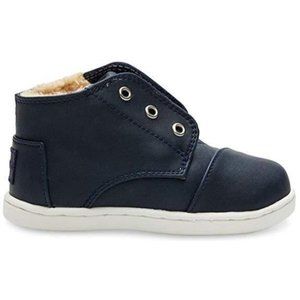 TOMS BABY PASEO MID SYNTHETIC  LEATHER BOOTIES Blue Sz 5